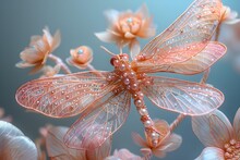 a dragonfly made of plastic and beads