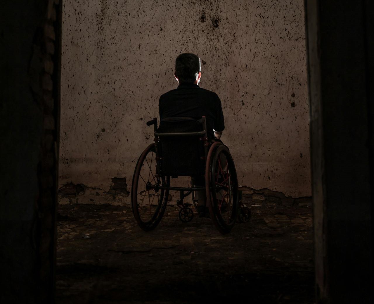 a person sitting in a wheelchair