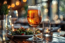 a glass of liquid on a table