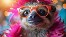 a sloth wearing glasses