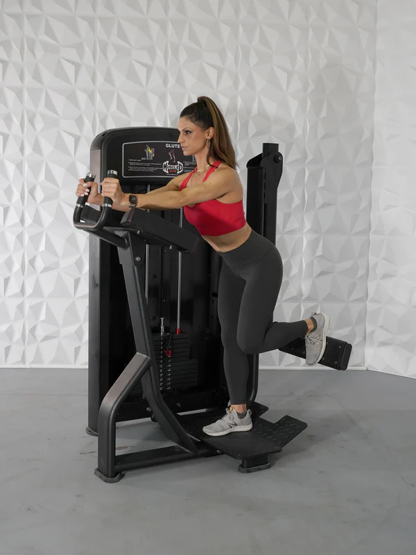a woman exercising on a machine