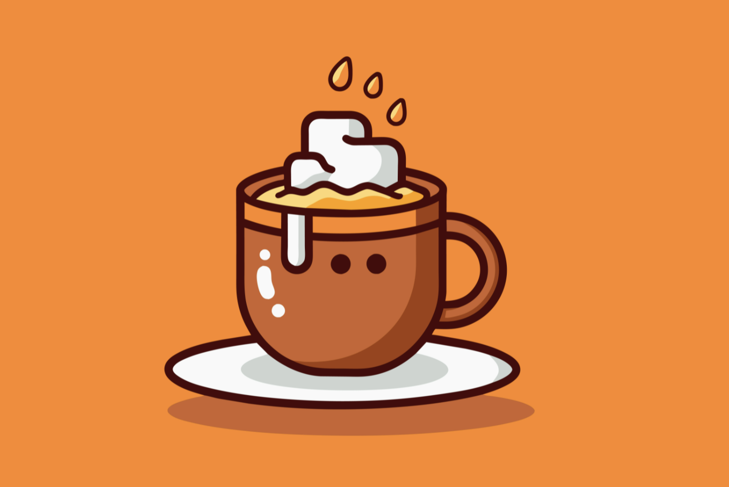 a cartoon of a coffee cup