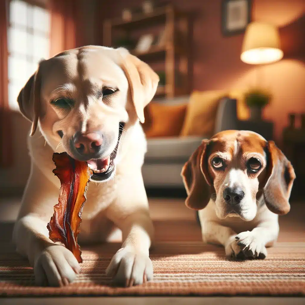 two dogs lying on the floor