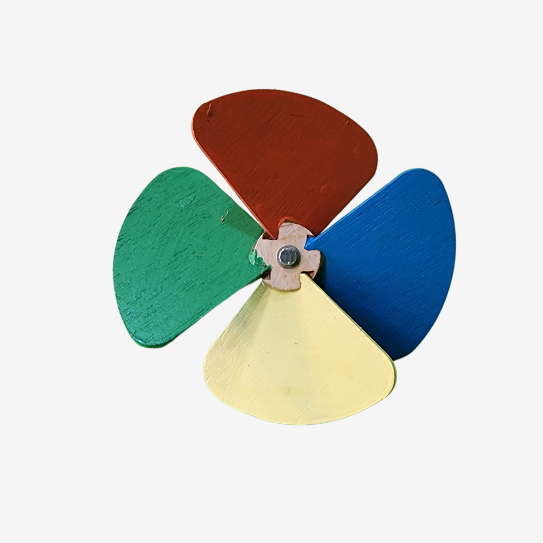 a colorful propeller on a white background