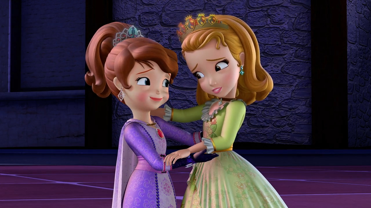 a cartoon of a girl holding another girl's hand