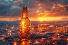 a bottle on the beach