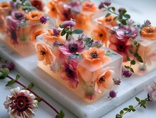 flowers in a block of soap