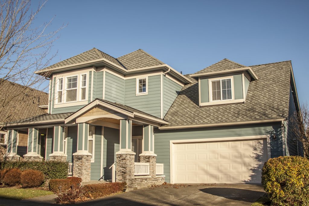 a house with a garage