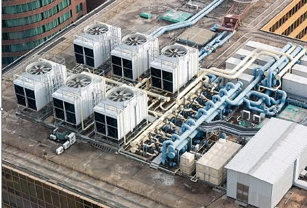 a large air conditioning system on a rooftop