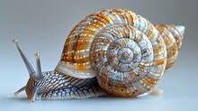 a snail on a white surface