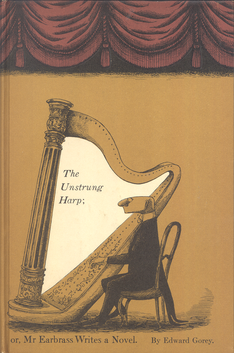a book cover of a man playing a harp