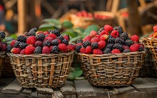 baskets of berries in a basket