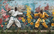 two men in karate uniforms