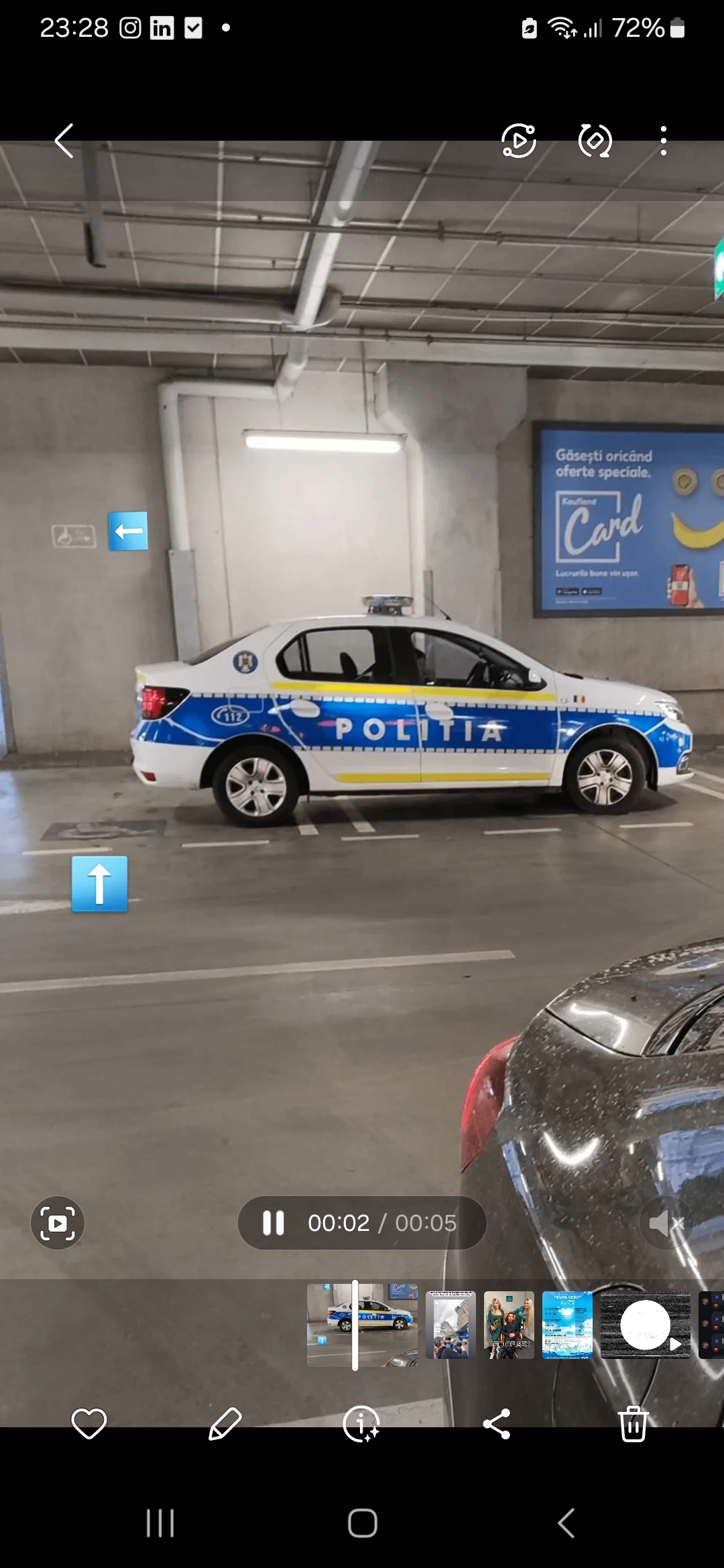 a police car in a parking lot