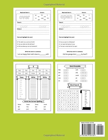 a group of worksheets with words
