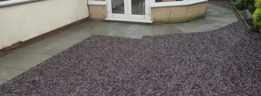a rug outside a house