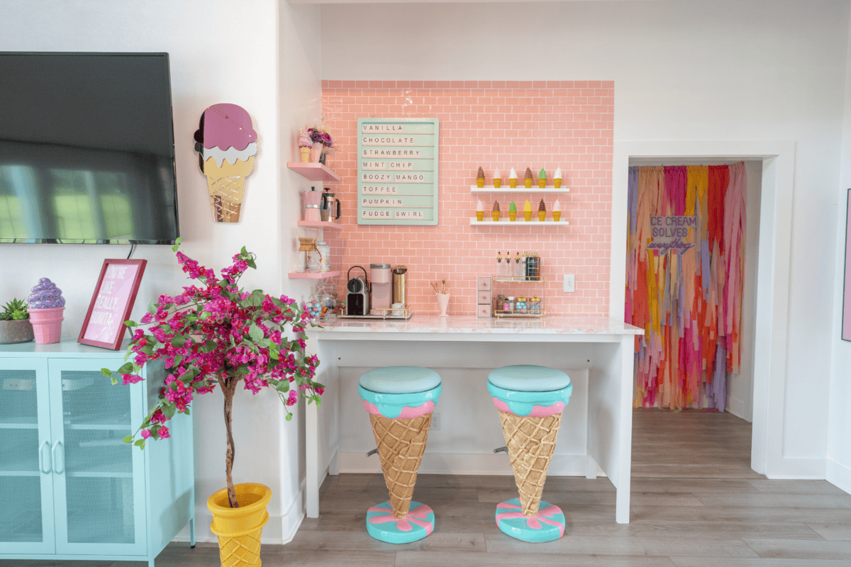 a bar with two ice cream cones
