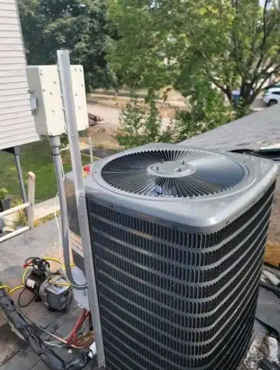 a large air conditioner on a roof