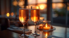 a pair of wine glasses on a table