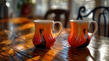 two cups on a table