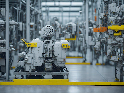 a robot in a factory