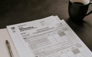 a close-up of a tax form