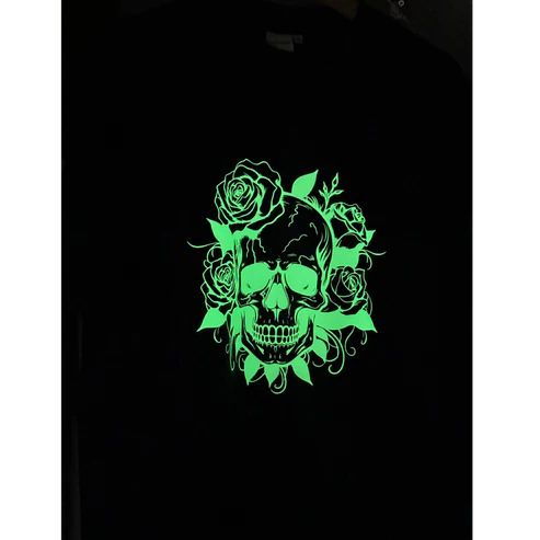 a black shirt with a skull and roses