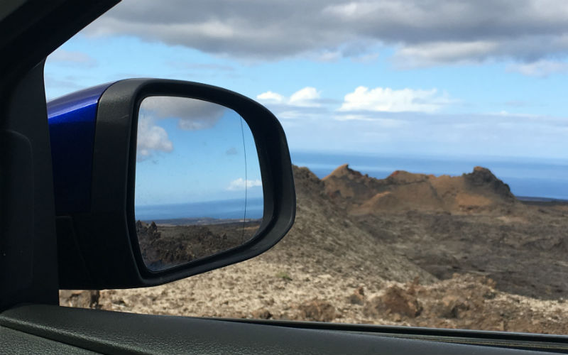 a side view mirror of a car