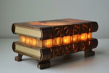 a book with lights inside