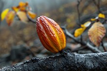 a fruit growing on a tree branch