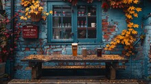 a table with beer on it