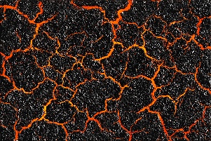 a black and orange lava