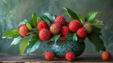 a bowl of red fruits