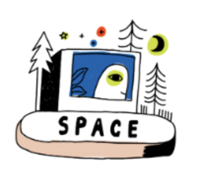 a cartoon of a space