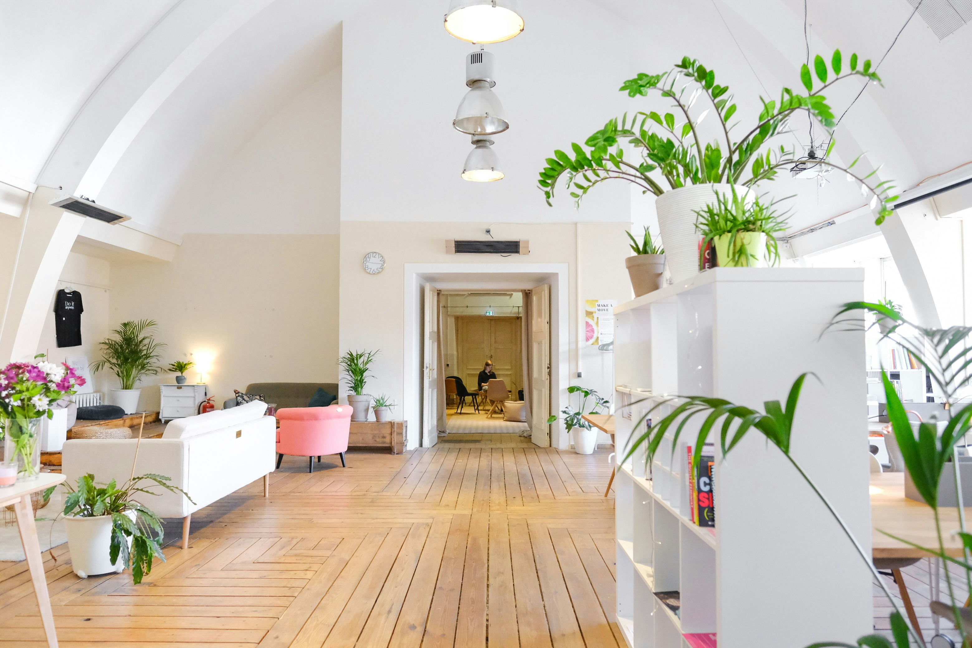 a room with a wood floor and a wood floor and a wood floor