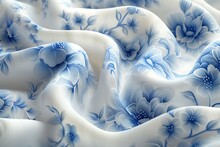 a blue and white floral fabric