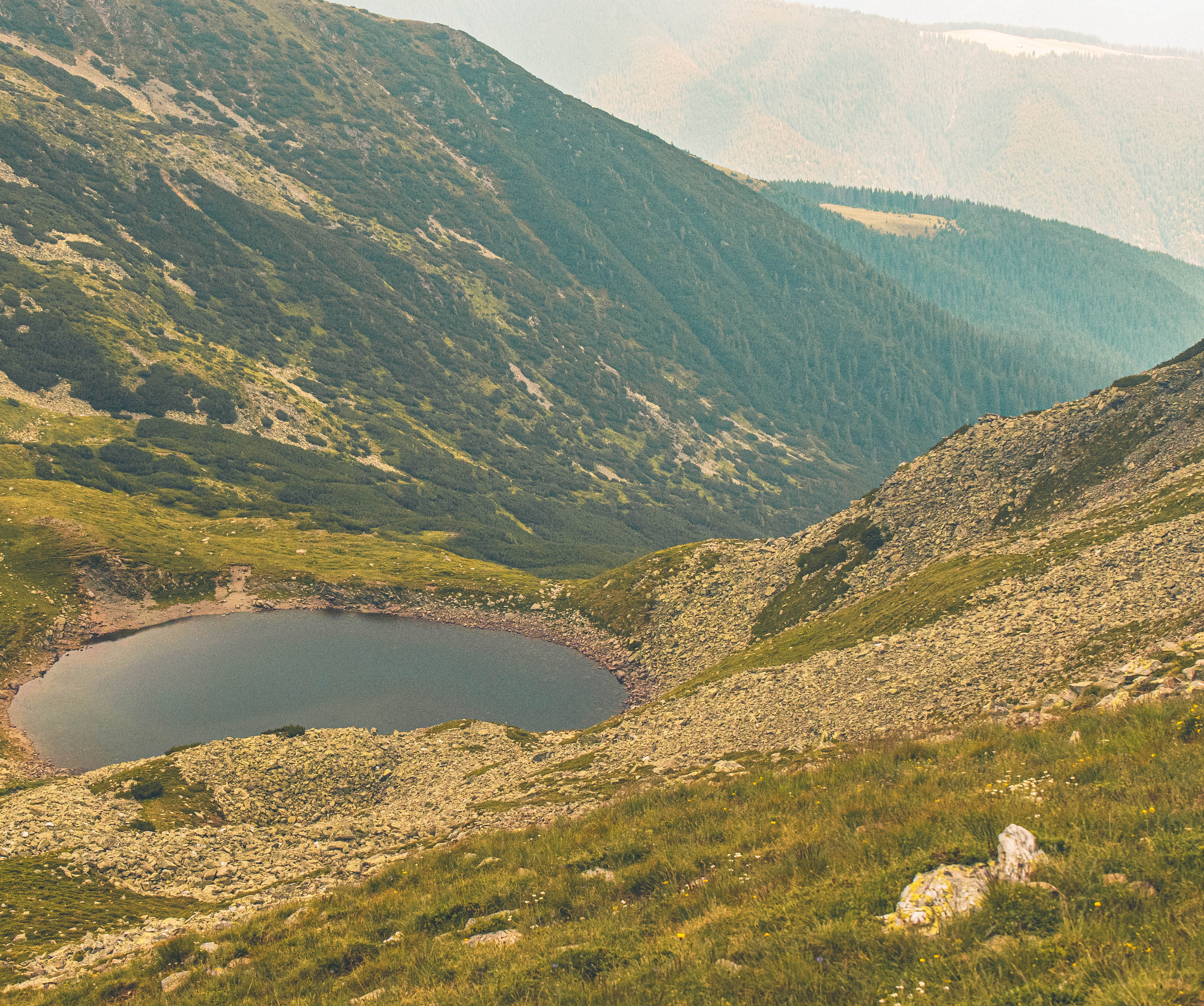 a lake in a valley