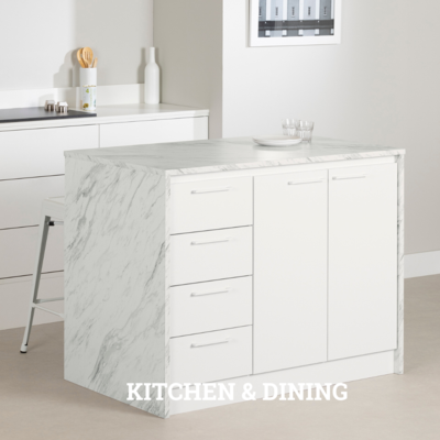 a white kitchen counter with a white counter top
