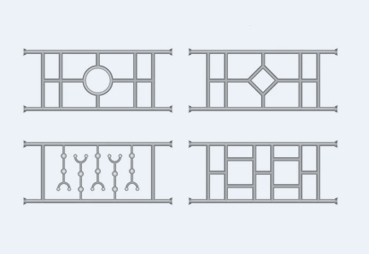 a set of metal railings