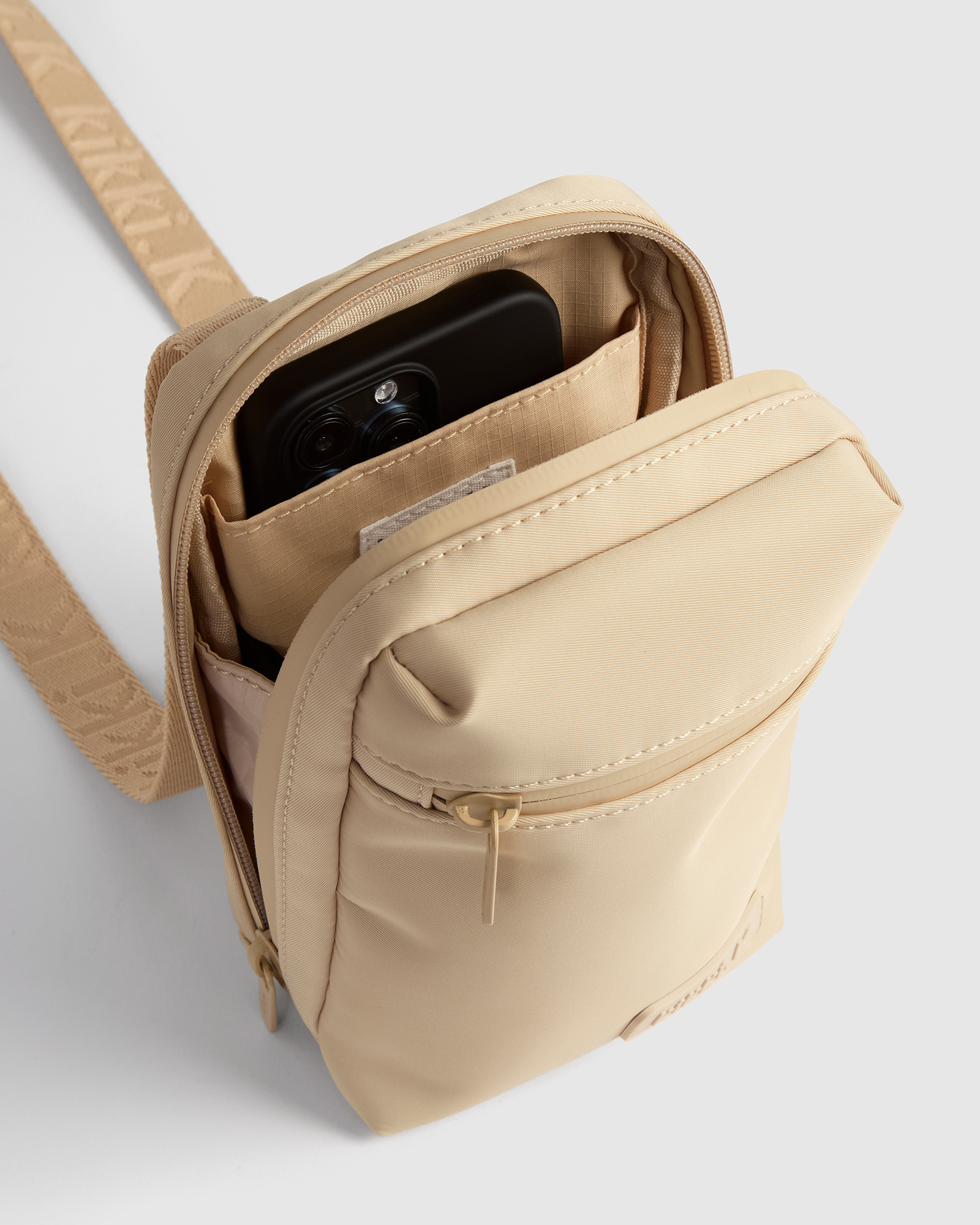 a bag with a phone inside