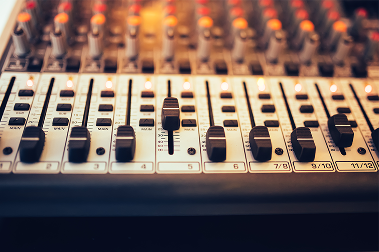 a close up of a sound mixer