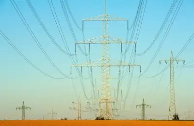 a power lines in a field