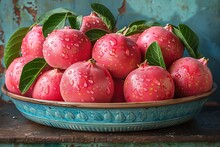 a bowl of pomegranates