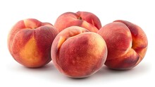 a group of peaches on a white background