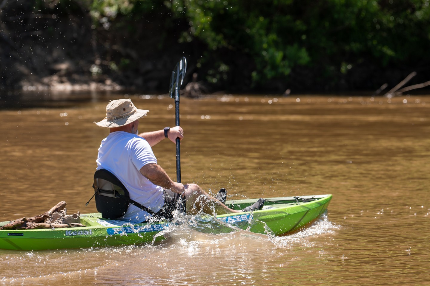 a man in a kayak