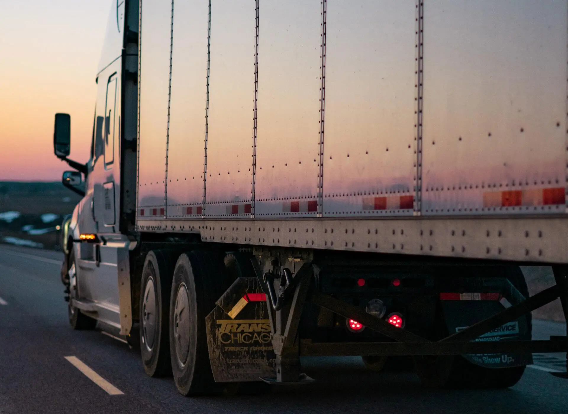 a semi truck on the road