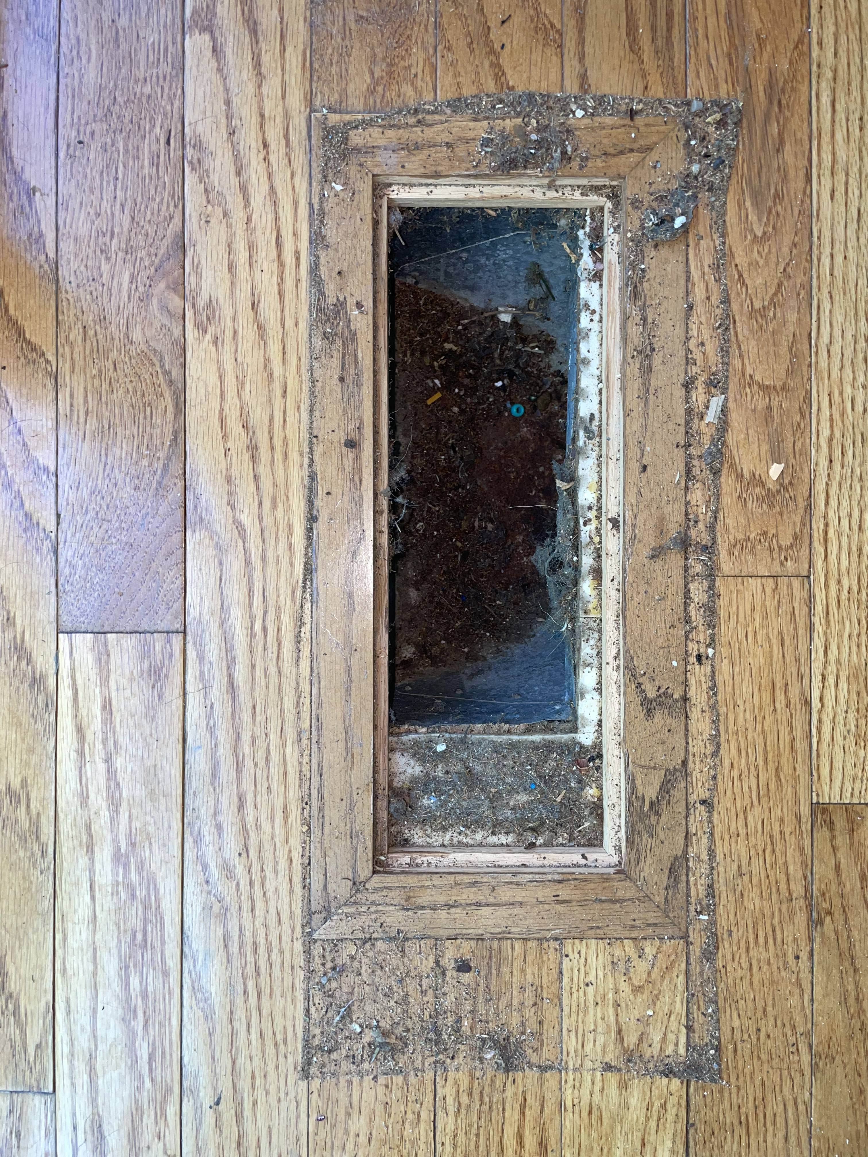 a window on a wood floor