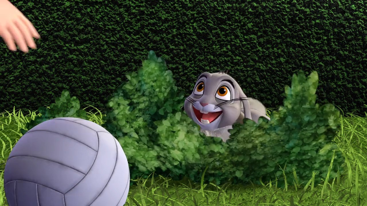 a cartoon rabbit in a bush