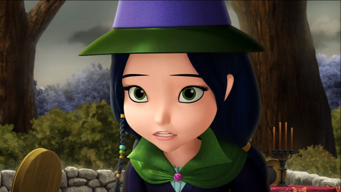 a cartoon of a girl in a purple hat