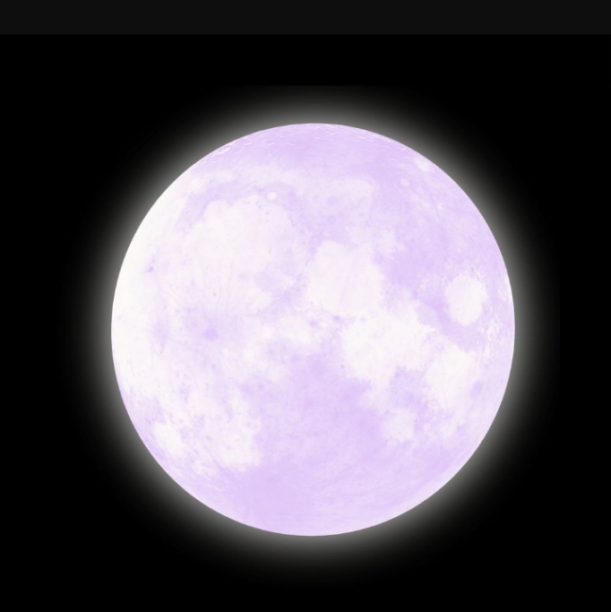 a purple moon in the sky